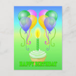 Happy Birthday Cupcake Balloons Postcard