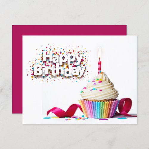 Happy Birthday Cupcake Card