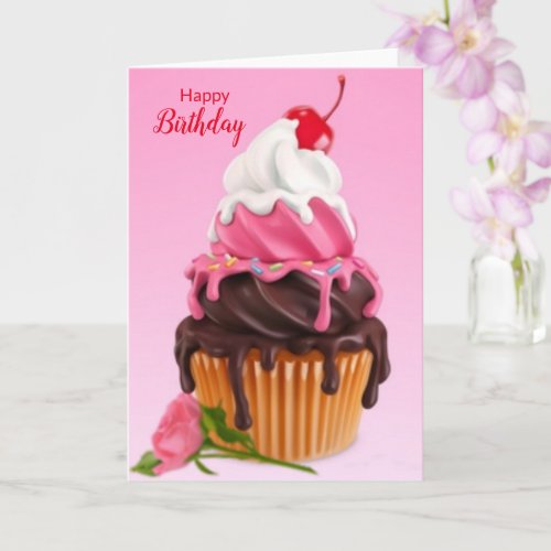 Happy Birthday cupcake Card