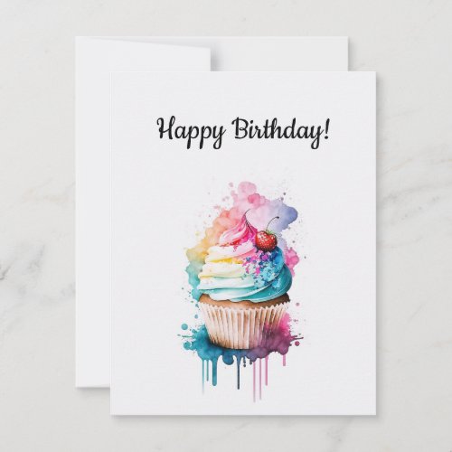 Happy Birthday Cupcake Card 