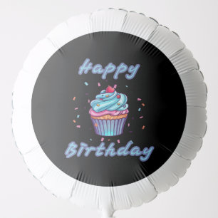 Happy Birthday Cupcake Confetti Helium Balloon
