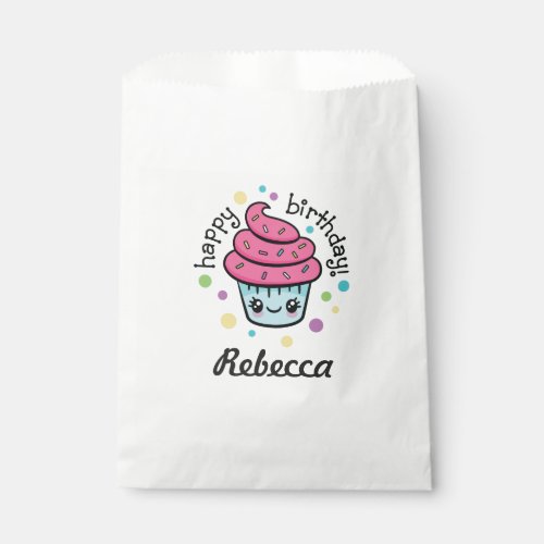 Happy Birthday Cupcake favor bag