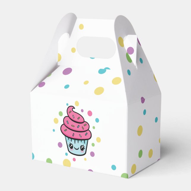 Happy Birthday Cupcake favor box (Front Side)