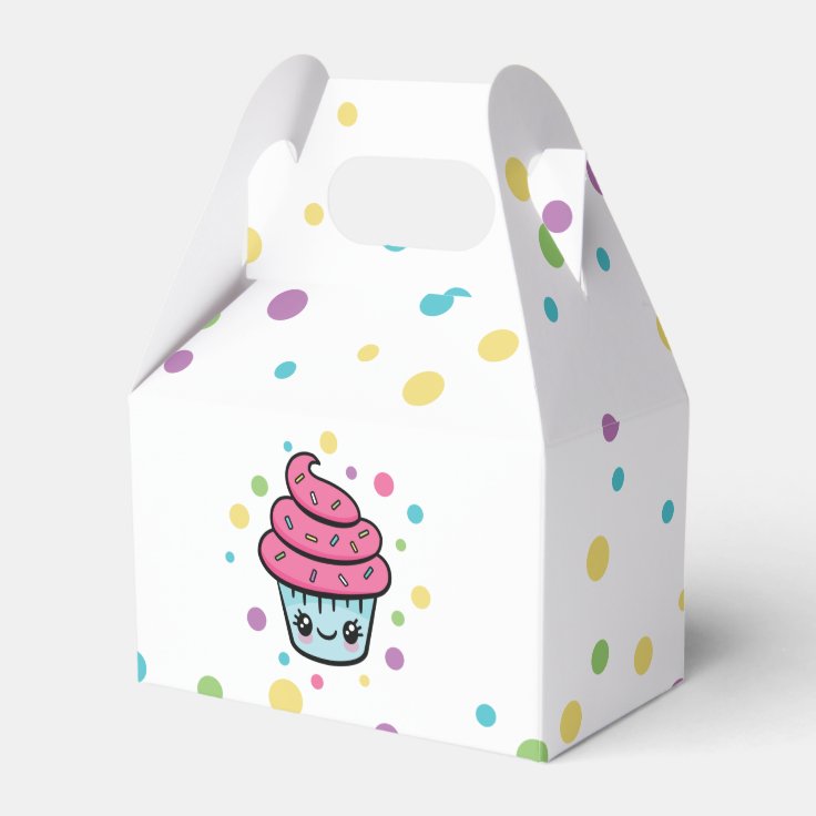 Happy Birthday Cupcake favor box Zazzle