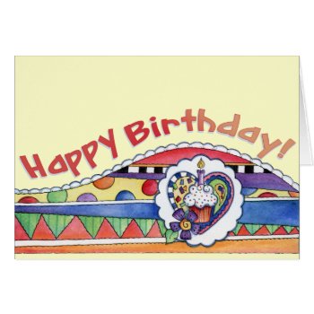 Happy Birthday Cupcake - Greeting Card by marainey1 at Zazzle