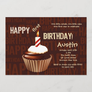Happy Birthday Cupcake Invitation