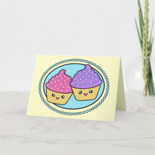 Happy Birthday Cupcake Kawaii Card