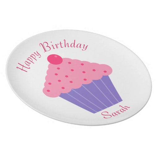 Happy Birthday Cupcake Melamine Plate Zazzle