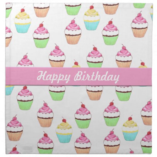 Happy Birthday Cupcake Napkins