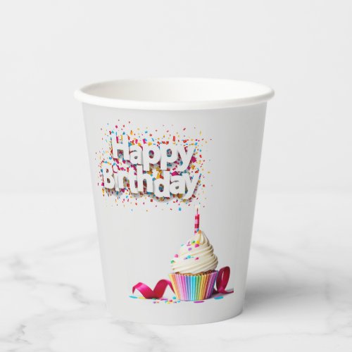 Happy Birthday Cupcake Paper Cups