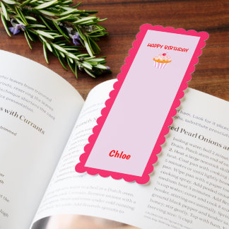 Happy Birthday Cupcake Personalized with Name Bookmarks
