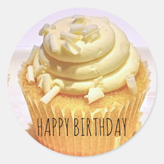 Happy Birthday Cupcake Sticker (Front)