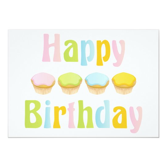 Happy Birthday Cupcakes Card