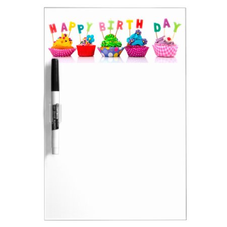 Happy Birthday Cupcakes - Dry Erase Board
