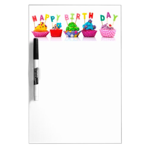 Happy Birthday Cupcakes _ Dry Erase Board