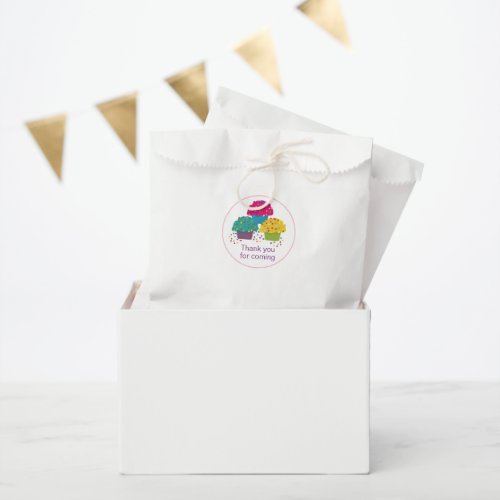 Happy Birthday Cupcakes Illustration Favor Bag