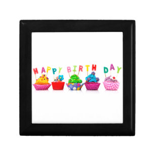 Happy Birthday Cupcakes Jewelry Box