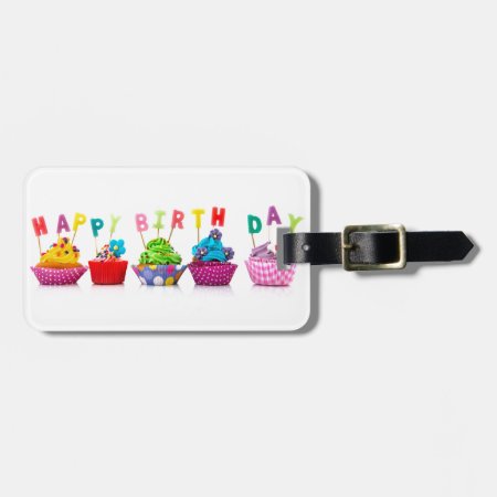 Happy Birthday Cupcakes Luggage Tag