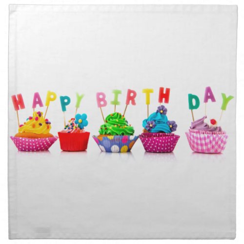Happy Birthday Cupcakes Napkin