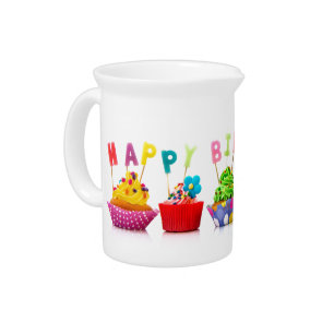 Happy Birthday Cupcakes - Pitcher