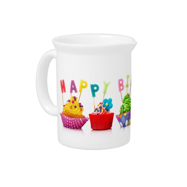Happy Birthday Cupcakes - Pitcher (Left)