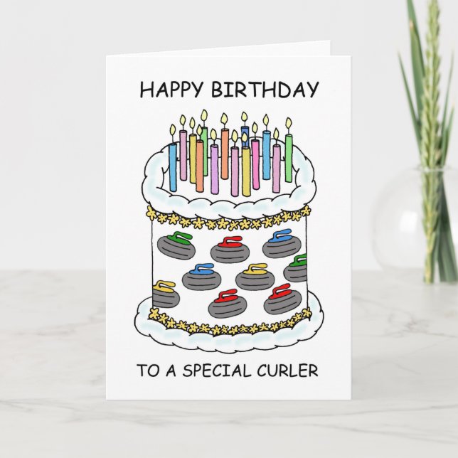 Happy Birthday Curling Stones Card (Front)