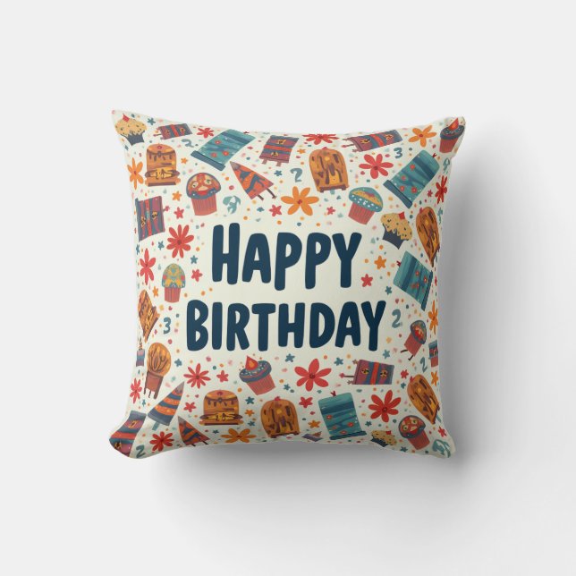 happy birthday cushion (Front)