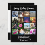 Happy Birthday Custom 16 Photo Picture Collage Card