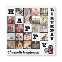 Happy Birthday Custom 21 Photo Collage Gift 