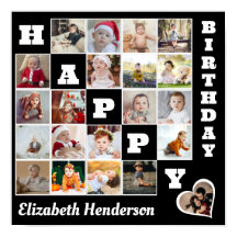 Happy Birthday Custom 21 Photo Collage Gift
