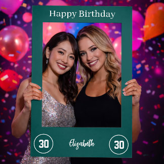 Happy Birthday | Custom 30th Birthday Emerald Selfie Frame