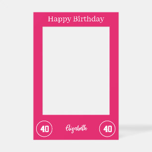 Happy Birthday Custom 40th Birthday Ruby Red Selfie Frame