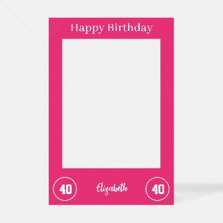 Happy Birthday | Custom 40th Birthday Ruby Red Selfie Frame
