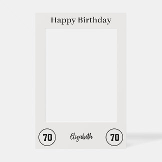 Happy Birthday | Custom 70th Birthday Platinum Selfie Frame