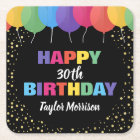 Happy Birthday Custom Age Name Colorful Balloons