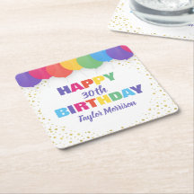 Happy Birthday Custom Age Name Colorful Balloons