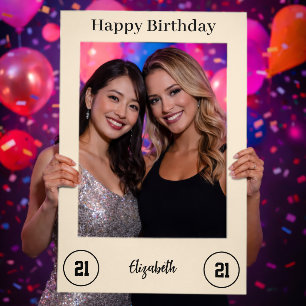 Happy Birthday   Custom Birthday Champagne Selfie Frame