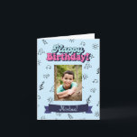 Happy Birthday Custom Blue Photo  Card<br><div class="desc">Introducing our delightful Happy Birthday Custom Photo Card in blue, a perfect choice for celebrating special occasions with your loved ones. This adorable greeting card allows you to create your own personalized masterpiece, featuring a sweet and cute design that is sure to bring a smile to anyone's face. The highlight...</div>