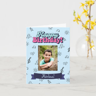 Happy Birthday Custom Blue Photo Card
