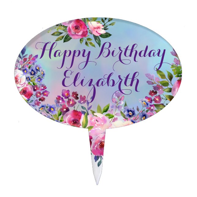 Happy Birthday Custom Cake Topper (Front)