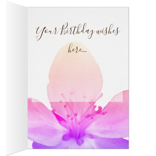 Happy Birthday Custom Floral Greeting Card (Inside (Right))