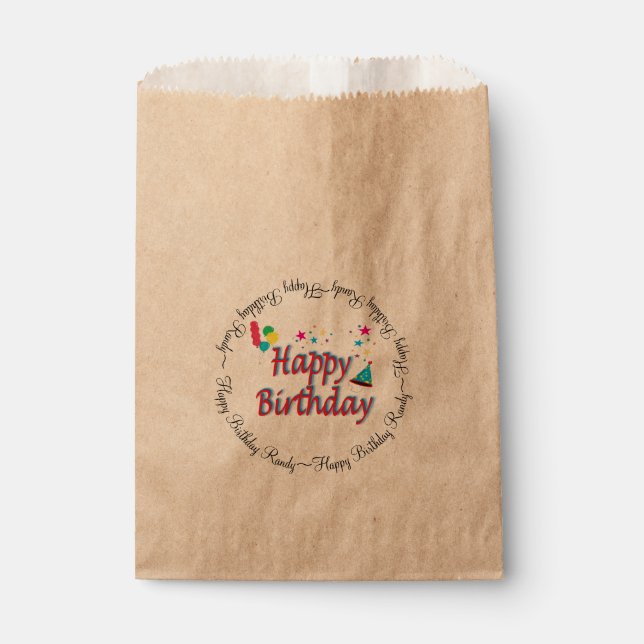 Happy Birthday Custom Loot Favor Bag (Front)