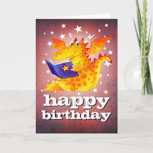 Happy Birthday Custom Magical Kids Dragon Card