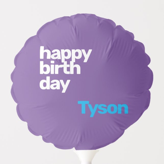 Happy Birthday custom minimal simple modern party Balloon (Front)
