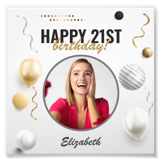 Happy Birthday Custom Modern Photo Gift (Front)