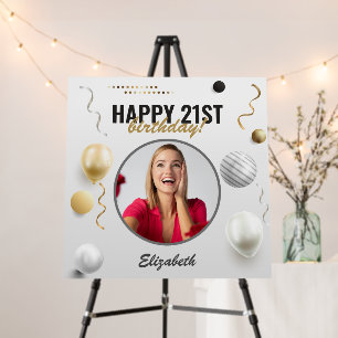Happy Birthday Custom Modern Photo Gift Foam Board