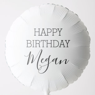 Happy Birthday Custom Name Black and White Balloon