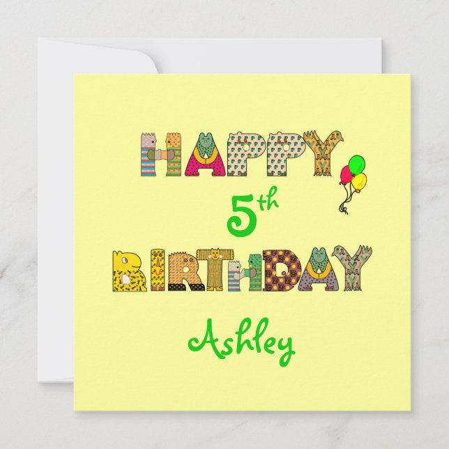 Happy ___Birthday - Custom Name/Date Party Invitation (Front)