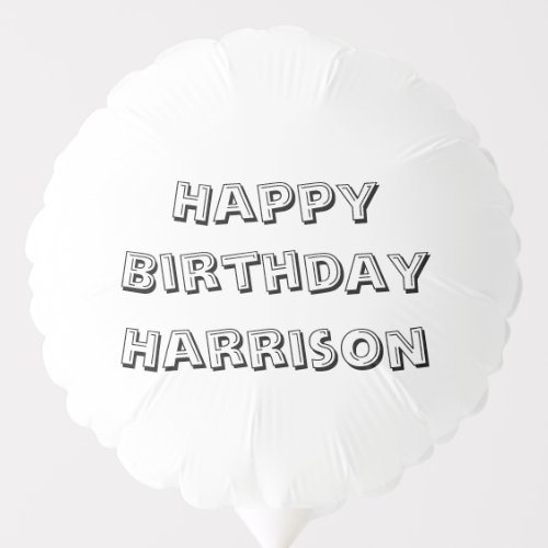 Happy Birthday custom name number Balloon