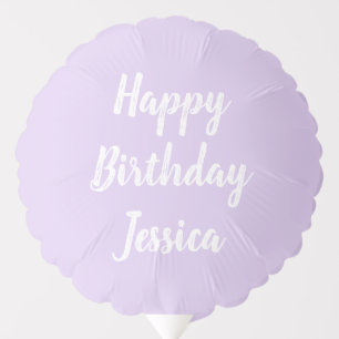 Happy birthday custom name number lavender purple balloon